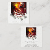 抽象芸術モダンプロフェッショナルアートワーク厚手ラグジュアリー スクエア名刺 (正面/裏面)