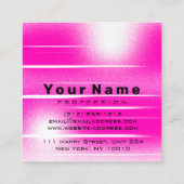 抽象芸術モダンプロフェッショナルピンク明るい赤紫色 スクエア名刺 (裏面)