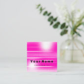 抽象芸術モダンプロフェッショナルピンク明るい赤紫色 スクエア名刺 (スタンド正面)