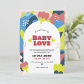 抽象芸術モダンベビーシャワー招待状 招待状 (スタンド正面)