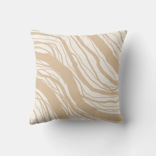 抽象芸術モダンベージュタンストライプ クッション (裏面)