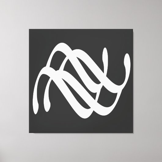 抽象芸術モダンホワイトジオメトリックラインアート キャンバスプリント (正面)