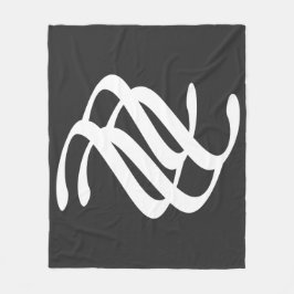 抽象芸術モダンホワイトジオメトリックラインアート フリースブランケット
