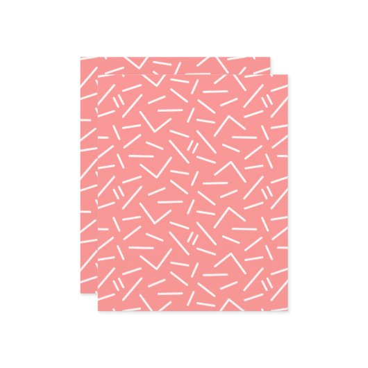 抽象芸術モダンホワイトラインピンクレッドクラフト紙 (正面/裏面インサイチュ)