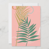 抽象芸術モダンボタニカルパステルピンクブルー結婚ズ 招待状 (裏面)