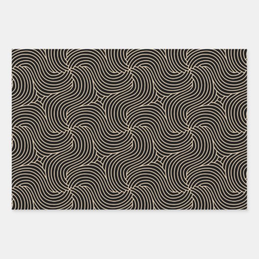 抽象芸術モダンボヘミパターン（の模様が）あるア ラッピングペーパーシート (正面3)