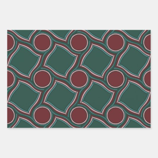 抽象芸術モダンボヘミパターン（の模様が）あるア ラッピングペーパーシート (正面2)