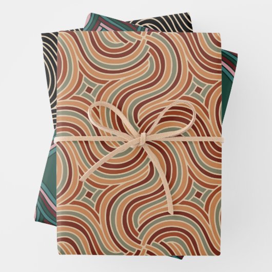 抽象芸術モダンボヘミパターン（の模様が）あるア ラッピングペーパーシート (インサイチュ)