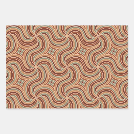 抽象芸術モダンボヘミパターン（の模様が）あるア ラッピングペーパーシート (正面)