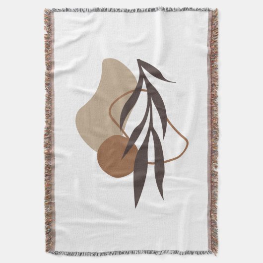 抽象芸術モダンボホプラントシェイプズアート スローブランケット (正面縦)