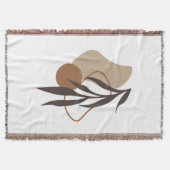 抽象芸術モダンボホプラントシェイプズアート スローブランケット (正面)