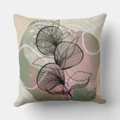 抽象芸術モダンボホボタニカル クッション (裏面)