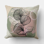 抽象芸術モダンボホボタニカル クッション (正面)