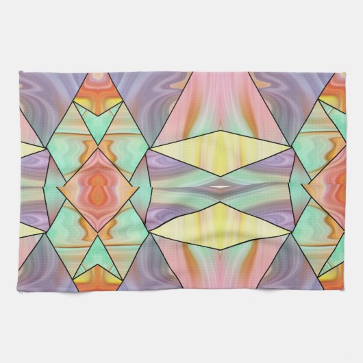 抽象芸術モダンボホマーブルアート キッチンタオル (横)