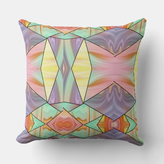 抽象芸術モダンボホマーブルアート クッション (正面)