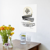 抽象芸術モダンボースタイル水彩白黒 箔ポスター (レイダウン (キッチン))