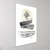 抽象芸術モダンボースタイル水彩白黒 箔ポスター (レイダウン)