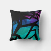 抽象芸術モダンポリゴングラフィティ幾何学DAR クッション (裏面)