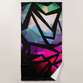 抽象芸術モダンポリゴングラフィティ幾何学DAR ビーチタオル (正面)