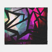 抽象芸術モダンポリゴングラフィティ幾何学DAR フリースブランケット (正面(横))