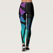 抽象芸術モダンポリゴングラフィティ幾何学DAR レギンス (裏面)