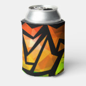 抽象芸術モダンポリゴングラフィティ幾何学DAR 缶クーラー (缶裏面)