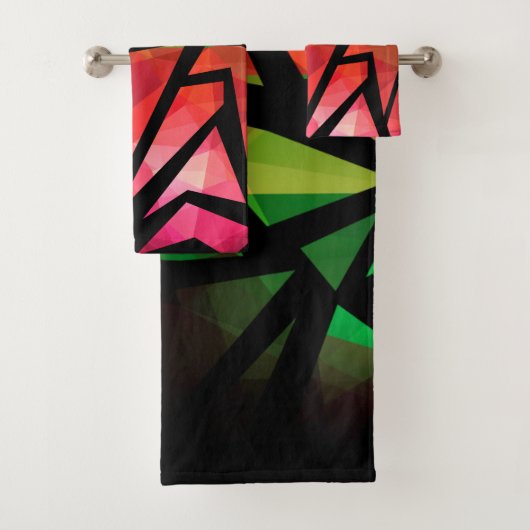 抽象芸術モダンポリゴン落書き バスタオルセット (インサイチュ)