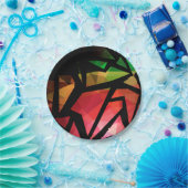 抽象芸術モダンポリゴン落書き ペーパープレート (パーティー)