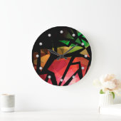 抽象芸術モダンポリゴン落書き ラージ壁時計 (ホーム)