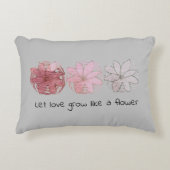 抽象芸術モダンマウーブとグレーフローラ アクセントクッション (正面)