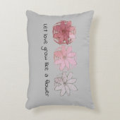 抽象芸術モダンマウーブとグレーフローラ アクセントクッション (正面(垂直))