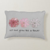 抽象芸術モダンマウーブとグレーフローラ アクセントクッション (裏面)