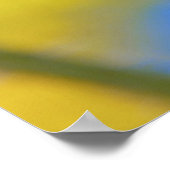 抽象芸術モダンマクロ黄色のコンフロアー（青） ポスター (角)