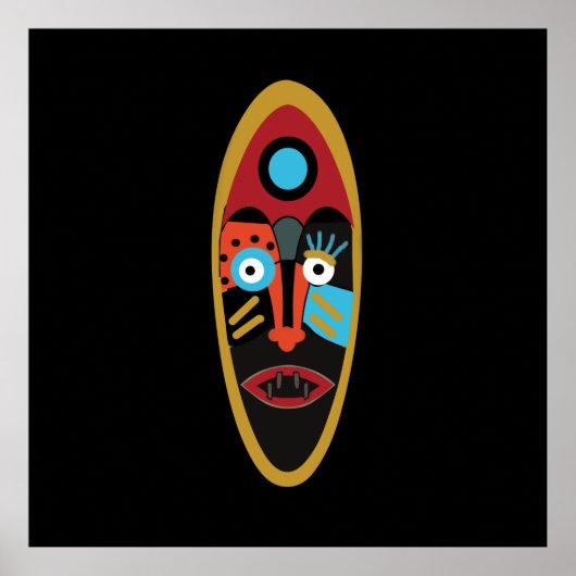 抽象芸術モダンマスクアート ポスター (正面)