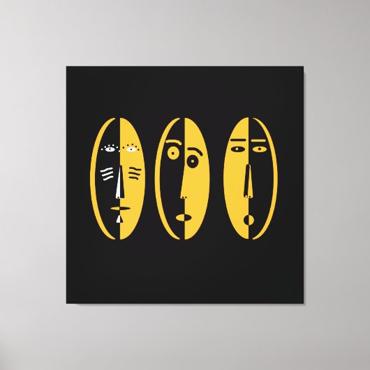 抽象芸術モダンマスク キャンバスプリント (正面)