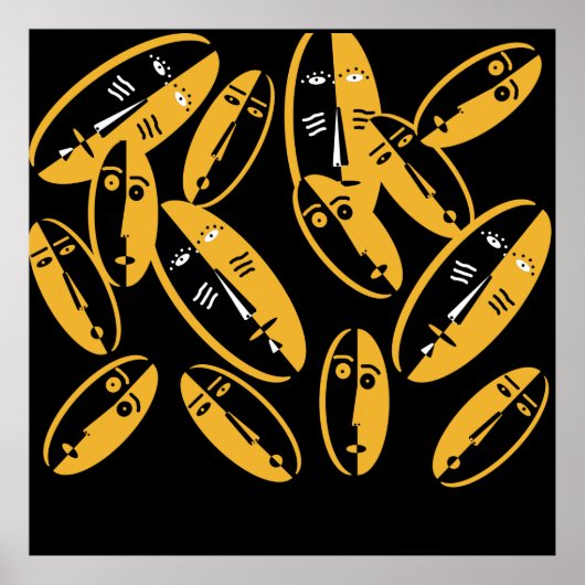 抽象芸術モダンマスク ポスター (正面)