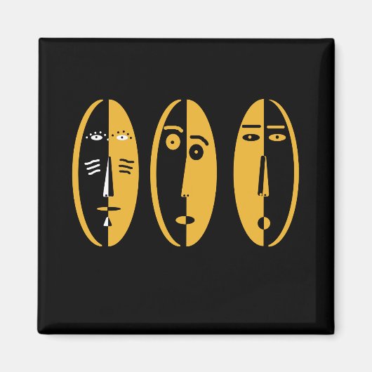 抽象芸術モダンマスク マグネット (正面)