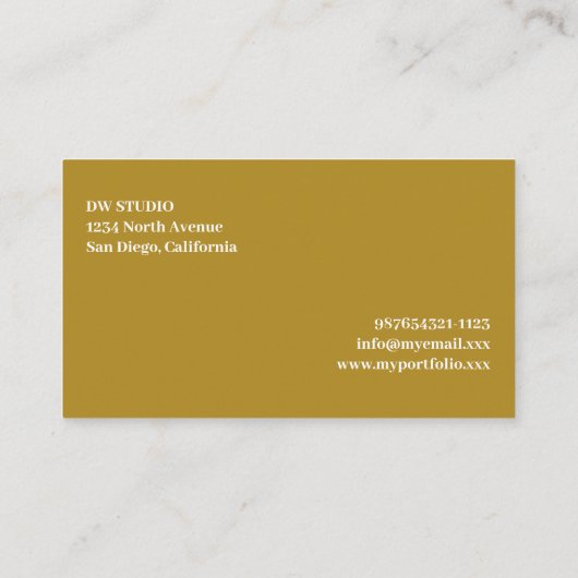 抽象芸術モダンマスタード名刺 名刺 (裏面)