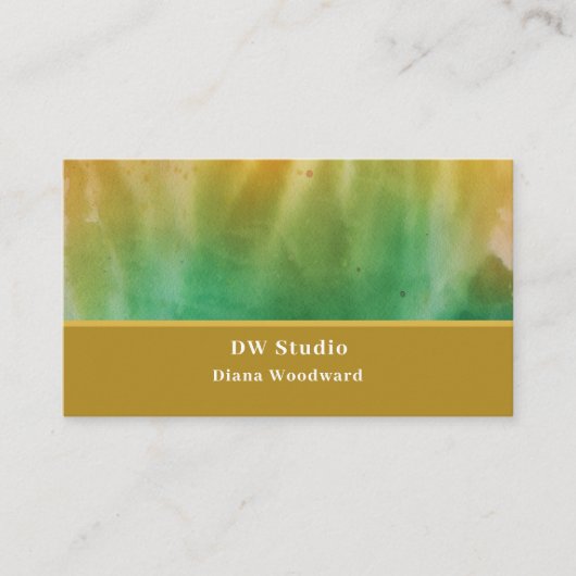 抽象芸術モダンマスタード名刺 名刺 (正面)