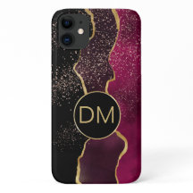 抽象芸術モダンマルーン金ゴールドモノグラム