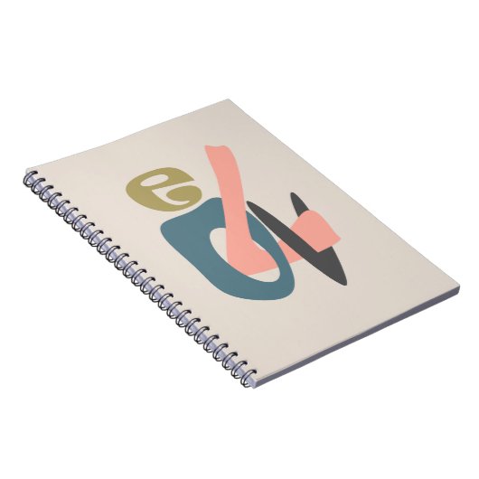 抽象芸術モダンマンガLOVE文字バレンタインデーp ノートブック (右側)