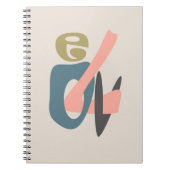 抽象芸術モダンマンガLOVE文字バレンタインデーp ノートブック (正面)