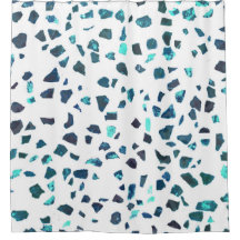 抽象芸術モダンマーブルネイビーティール（緑がかった色）ホワイトテラッツォ