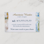 抽象芸術モダンマーベル絵画の波状パターン 名刺 (裏面)