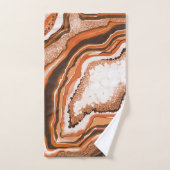 抽象芸術モダンマーリーオレンジカーネリアンジェムストーン バスタオルセット (ハンドタオル)