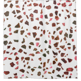 抽象芸術モダンマーリーピンクテラコッタテラッツォ シャワーカーテン