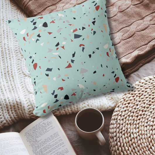 抽象芸術モダンミッドセンチュリーテラゾパターン クッション