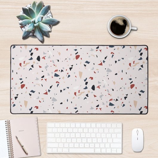 抽象芸術モダンミッドセンチュリーテラゾパターン デスクマット