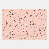 抽象芸術モダンミッドセンチュリーテラゾパターン ラッピングペーパーシート (正面)