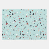 抽象芸術モダンミッドセンチュリーテラゾパターン ラッピングペーパーシート (正面3)